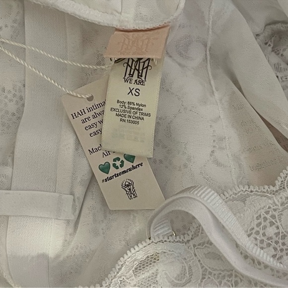 We are HAH x Free People Smarty Pants Bodysuit White Size XS NWT - Picture 8 of 9